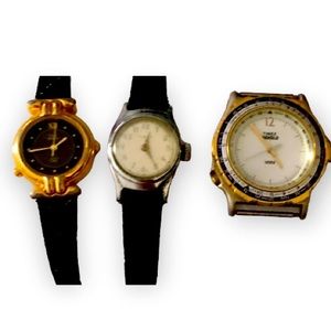Vintage TIMEX Watch Bundle of 3 / 2 Ladies 1 Mens /Estate Sale: Upcycle or parts